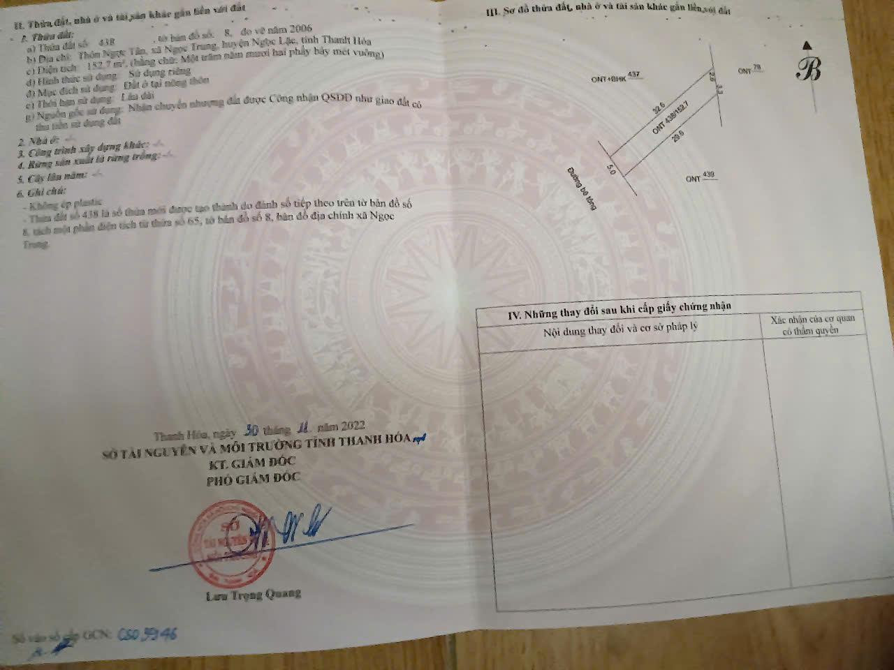 ĐẤT ĐẸP - GIÁ TỐT -CẦN BÁN NHANH LÔ Đất TẠI Ngọc Trung ,Ngọc Lặc, Thanh Hóa