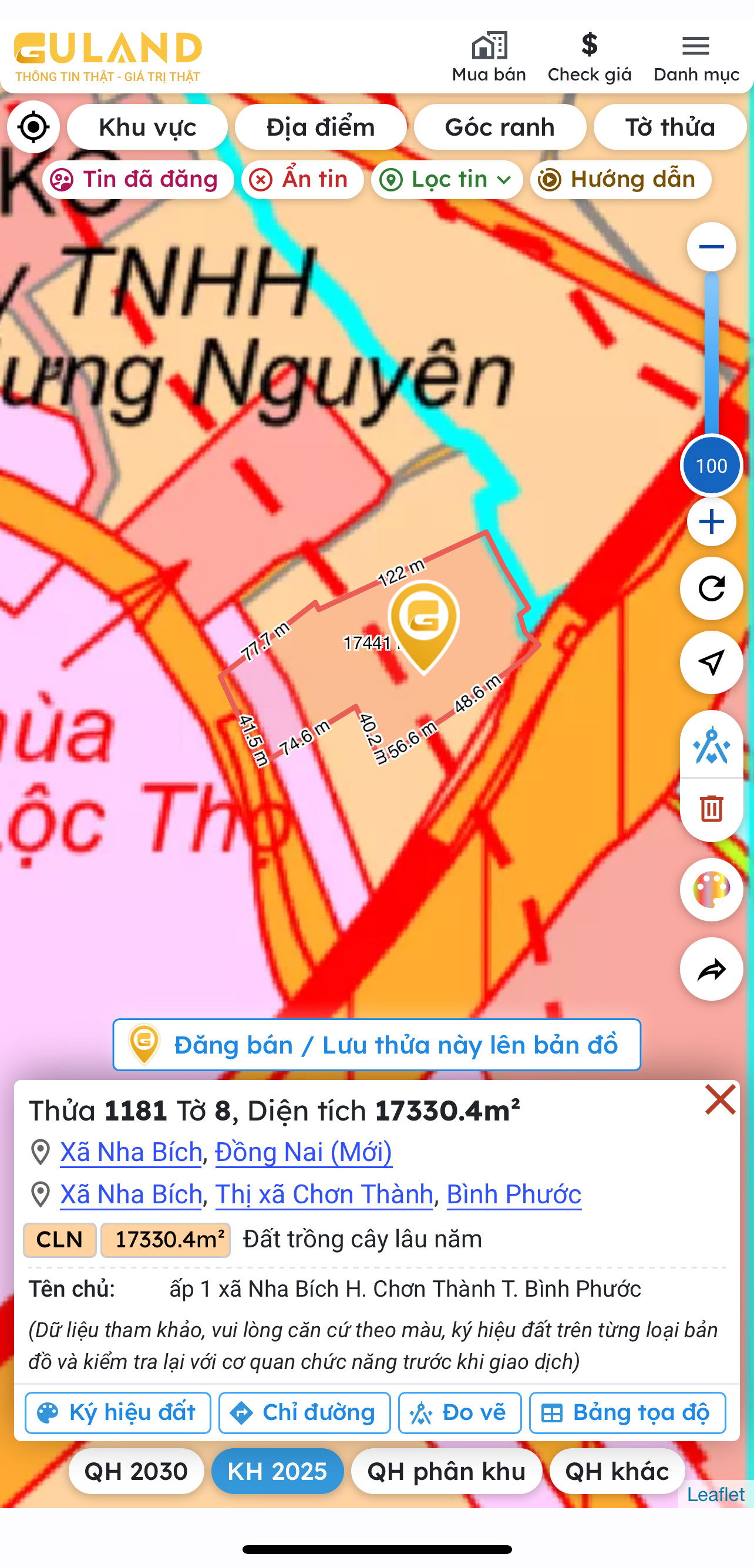 Bán đất 17330.4m² ngang 41m giá 6 tỷ Minh thành bàu nàm nhựa