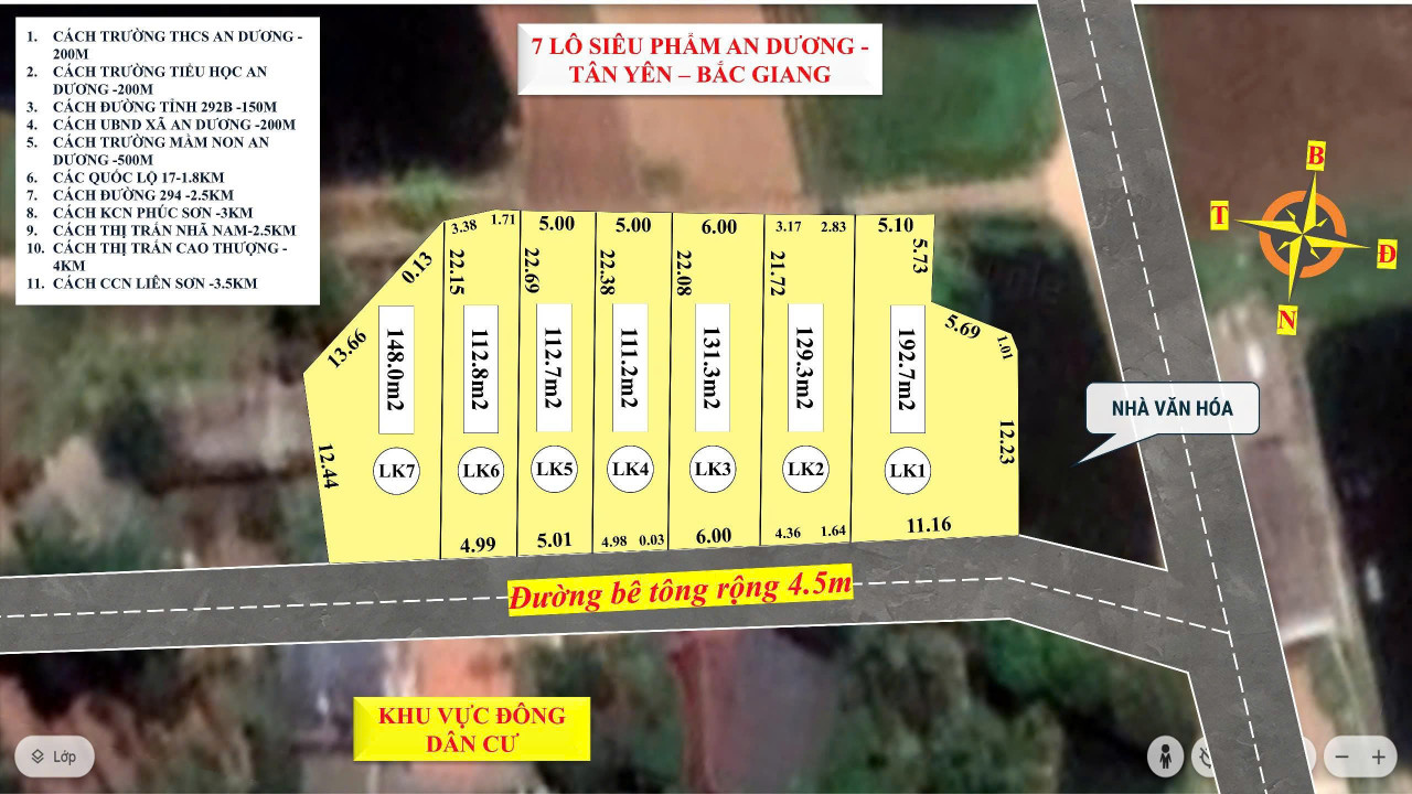 Bán đất 192m² ngang 11,6m giá 370 triệu Xã Nhã Nam