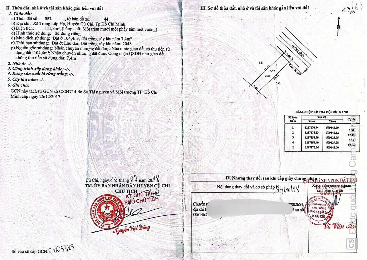 Đất rẻ Củ Chi – Trung Lập Hạ, gần Vành Đai 4, 5x21m giá 1,85 tỷ