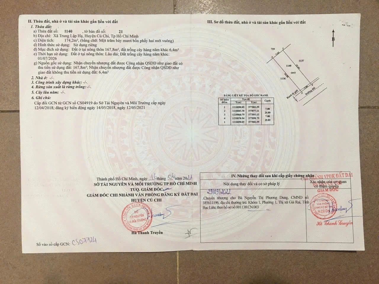 Đất Củ Chi Giá Rẻ – Trung Lập Hạ, MT nhựa thông TL2, 7x25m full thổ giá 1,55 tỷ