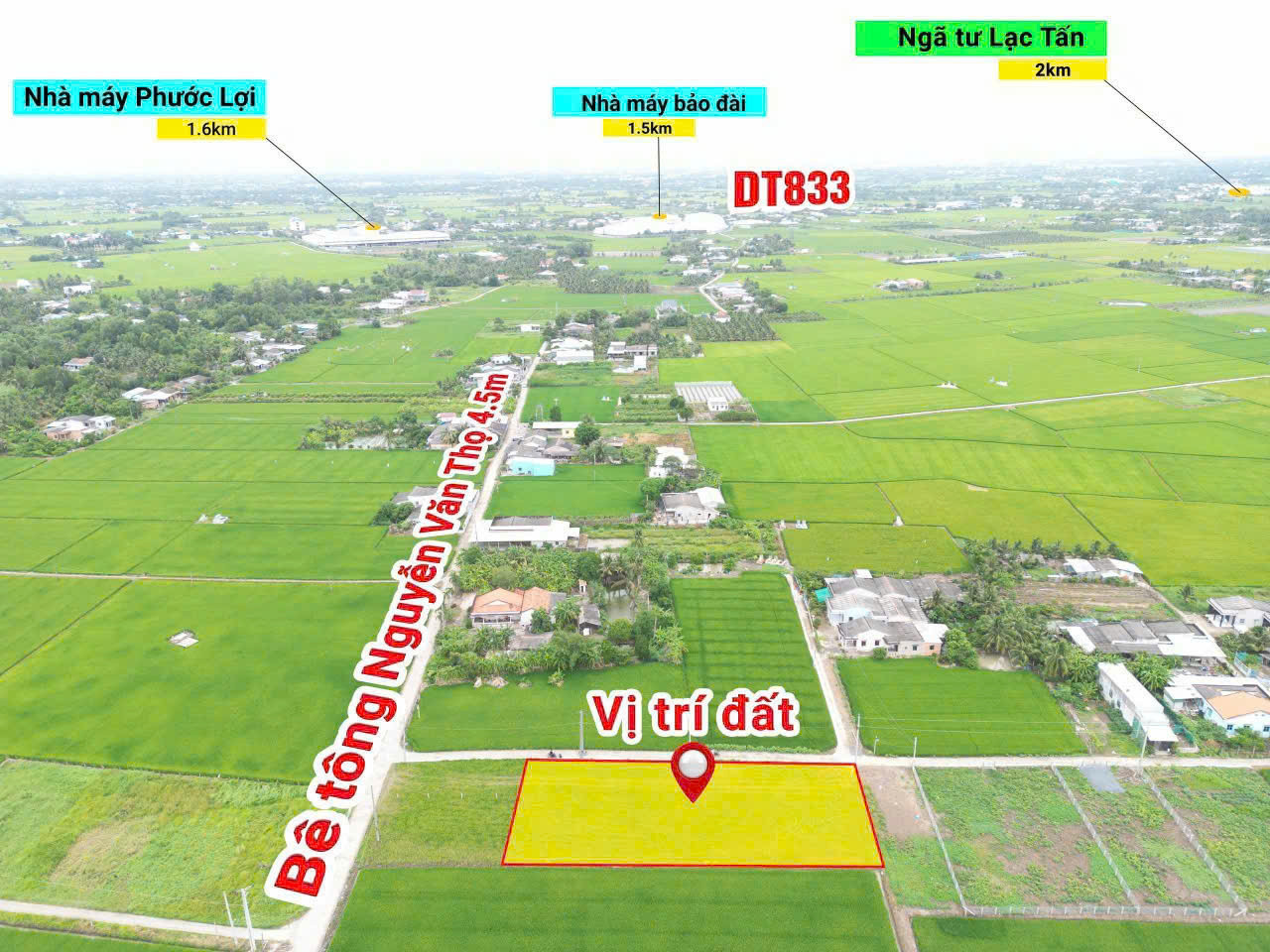 Bán nền thổ 5x25 MT đan oto Ngay đường Nguyễn Văn Thọ Cách nhà máy Bảo Đài 800m Xã Nhựt Tảo Tỉnh Tây Ninh