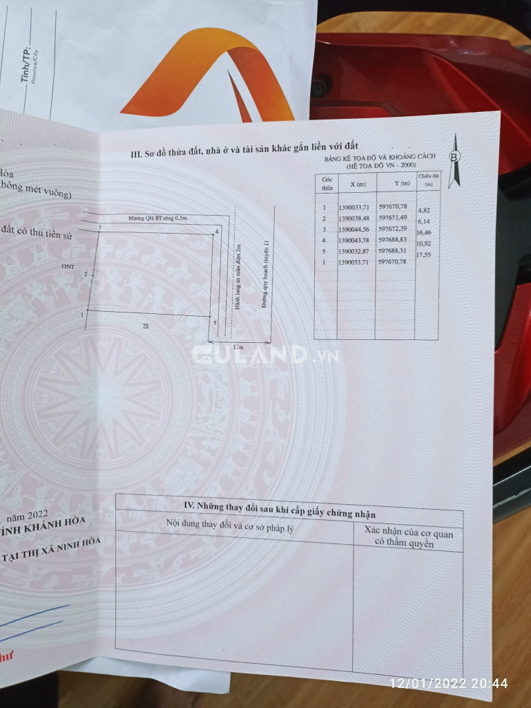 Lạc Hoà, Ninh An, 11x17, full thổ, qh đường 12m giá đầu tư