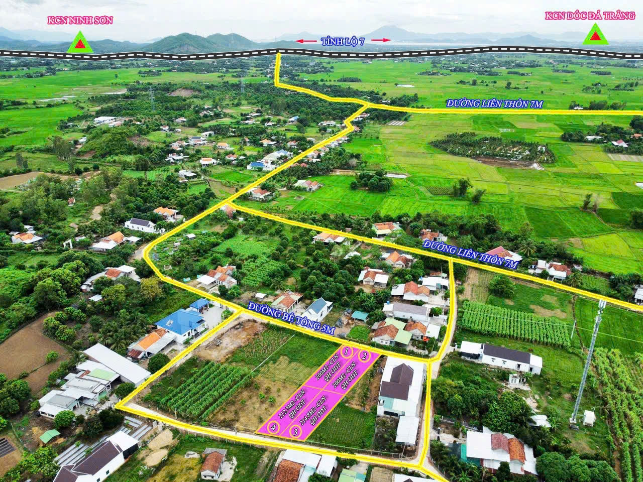 0938113403 Đất CLN qh thổ, hơn 200m², ngang 7m5 dài 26 đường bê tông, Phú Gia Ninh An