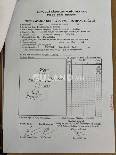 6x45 2 mặt tiền 352  tr bao rẻ nhất thị trường