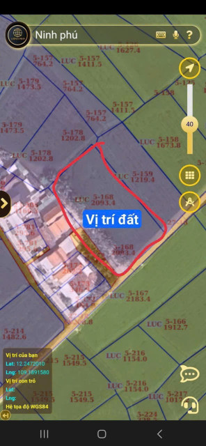 0938.113.403 Bán nhanh 3,65 sào đất lúa Ninh Phú quy hoạch thổ, bám đường bê tông 31,8m, sát cạnh nhà dân