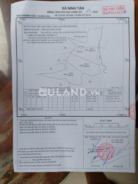 Hơn 10 hec ninh tân giá 6.5 tỷ