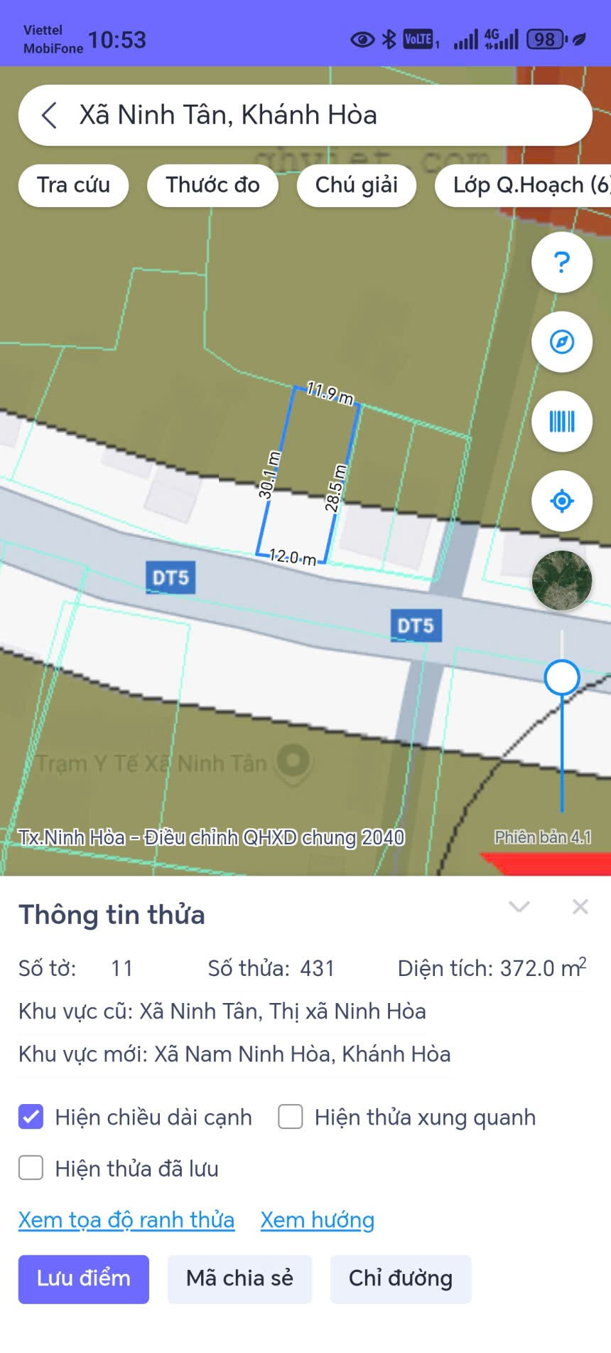 Lh 0938156791 Hiếu 
Bán đất thổ cư mặt tiền DT5 , Ninh Tân, Ninh Hòa, Khánh Hòa.