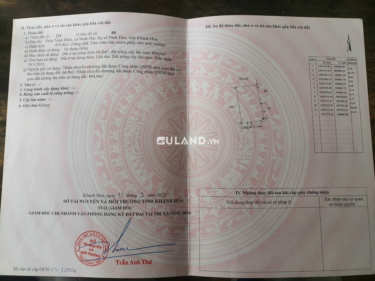 Ninh Điền Ninh Thọ 22x39, 66 thổ, giá mềm đầu tư