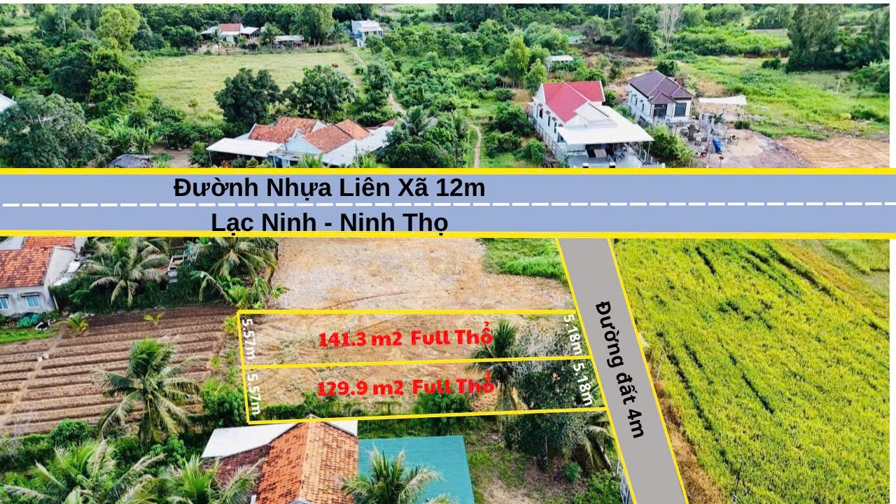 Bán đất full thổ cư 129.9m² gần KCN Dốc Đá Trắng chỉ 650 triệu tại Xã Ninh Thọ Thị xã Ninh Hòa