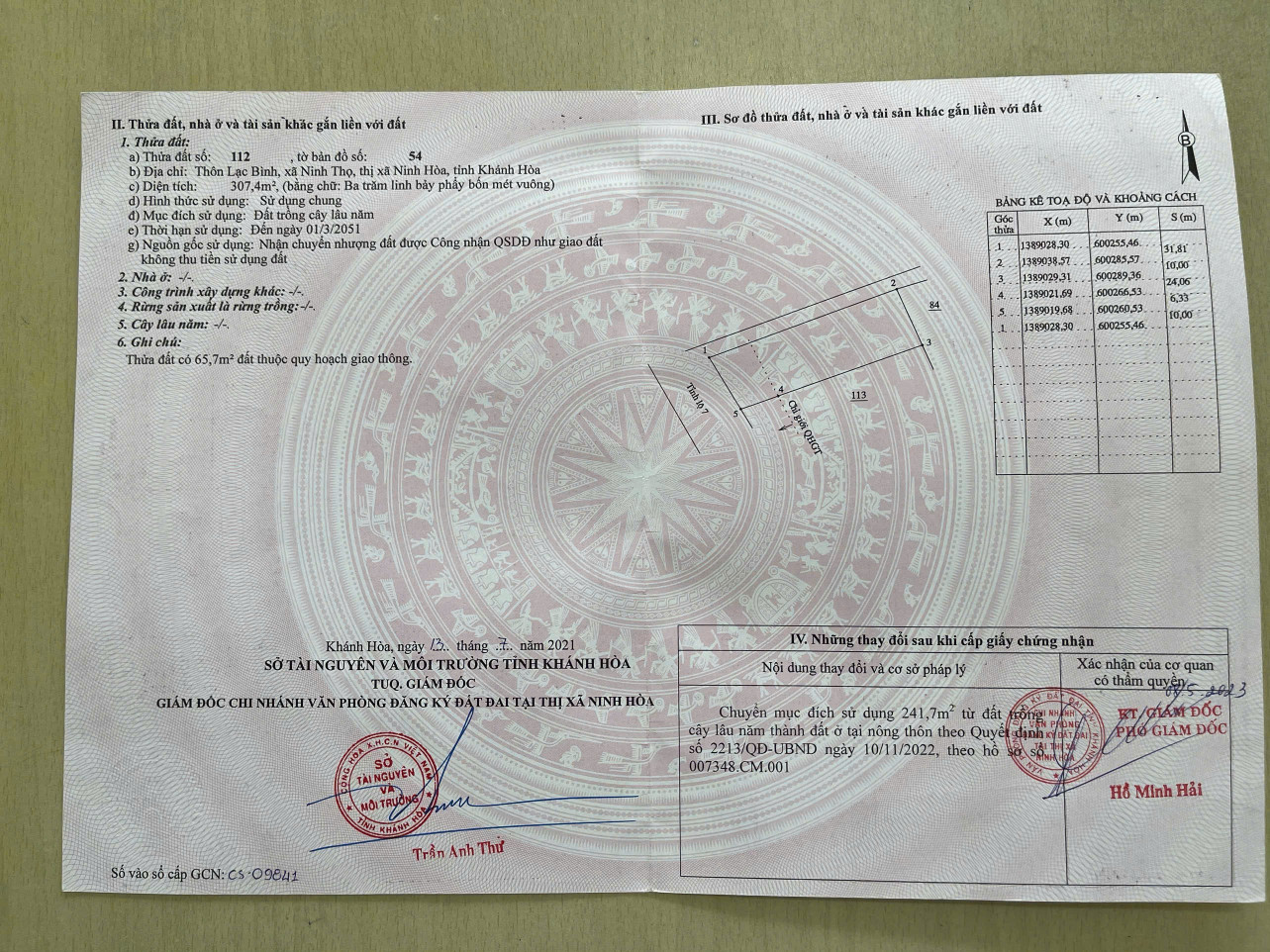 C433 0938113403 Bán đất gần full thổ mặt đường nhựa DT7 tại Xã Ninh Thọ Thị xã Ninh Hòa