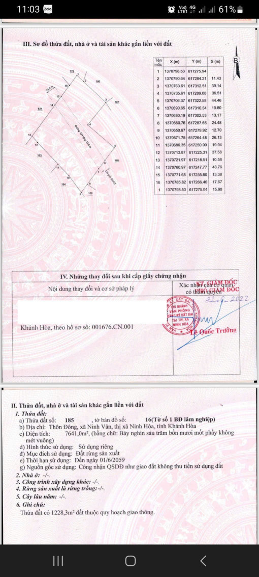 Đất biển 0938113403 s0110-c400 Bán đất 18243m² 14.6 tỷ tại Xã Ninh Vân Thị xã Ninh Hòa