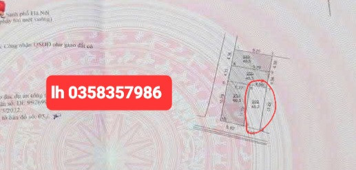 Bán đất 45.2m² ngang 4m giá 2.7 tỷ Xã Nội Bài