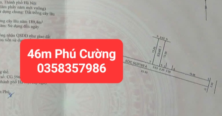 Bán đất 46m² full thổ cư ngang 3.53m giá 1.97 tỷ tại Xã Nội Bài