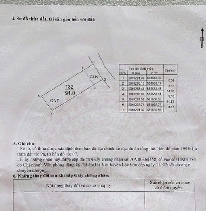 Bán đất 90m² ngang 5.09m giá 2.5 tỷ Xã Nội Bài