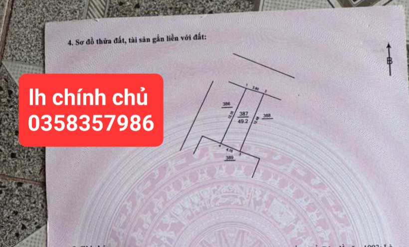 Bán đất 49.5m² ngang 4.38m giá 2.5 tỷ Xã Nội Bài