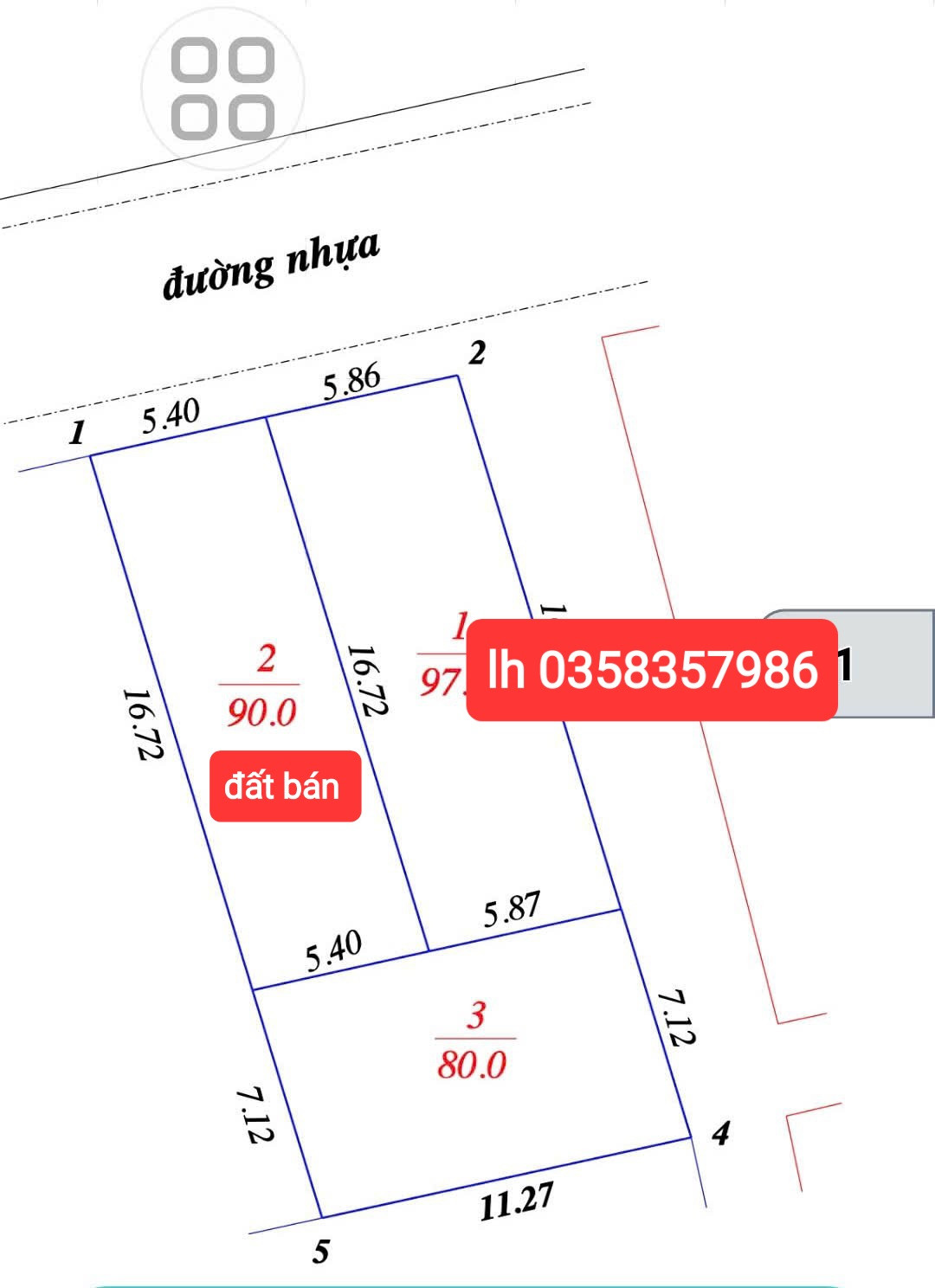 Bán đất 90m² ngang 5.40m giá 3.92 tỷ Xã Nội Bài