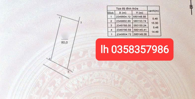 Bán đất 80m² ngang 5.48m giá 2.73 tỷ Xã Nội Bài