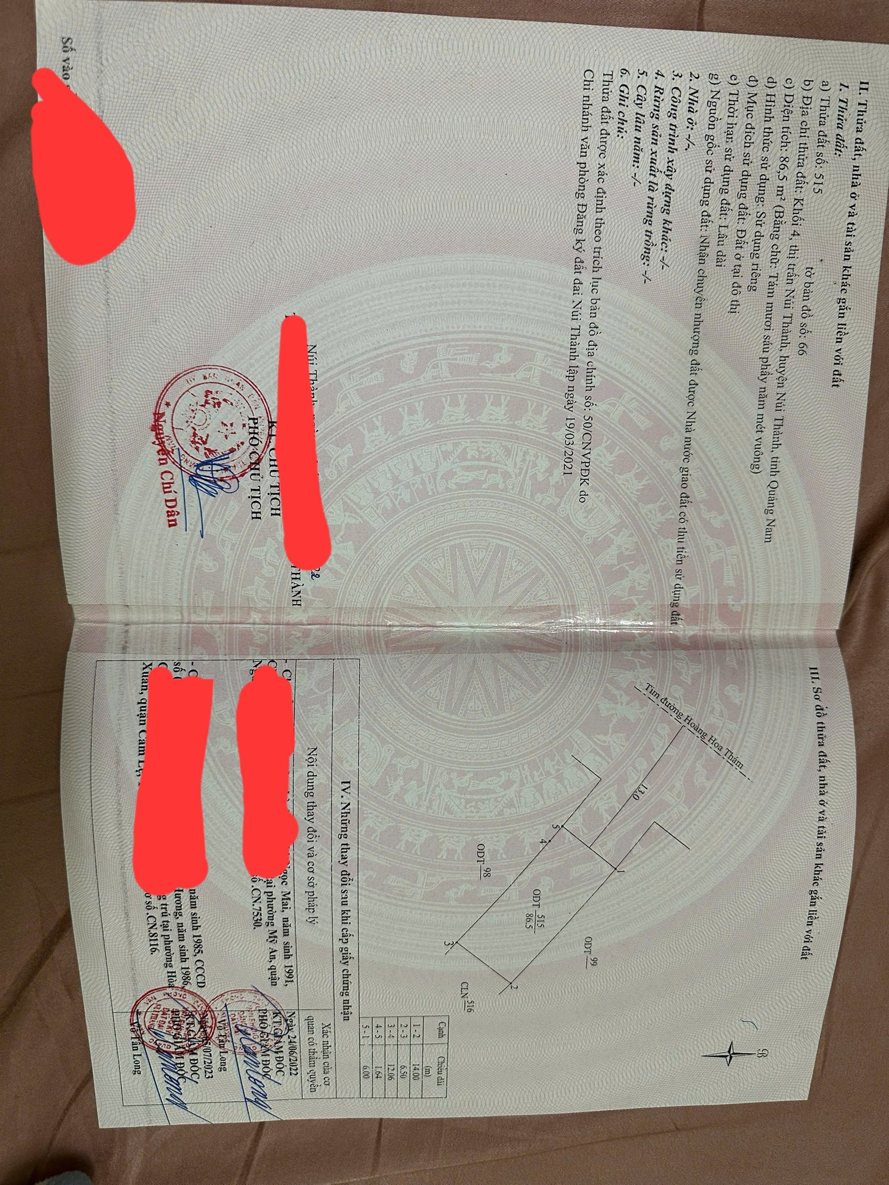 Đất ở đô thị đường Hoàng Hoa Thám; đường 10,5m. Khối 4 xã Núi Thành, tp Đà Nẵng; Gần ngay bến xe Chu Lai, trường mẫu giáo. Cách đường quốc lộ 1A khoảng 100m.