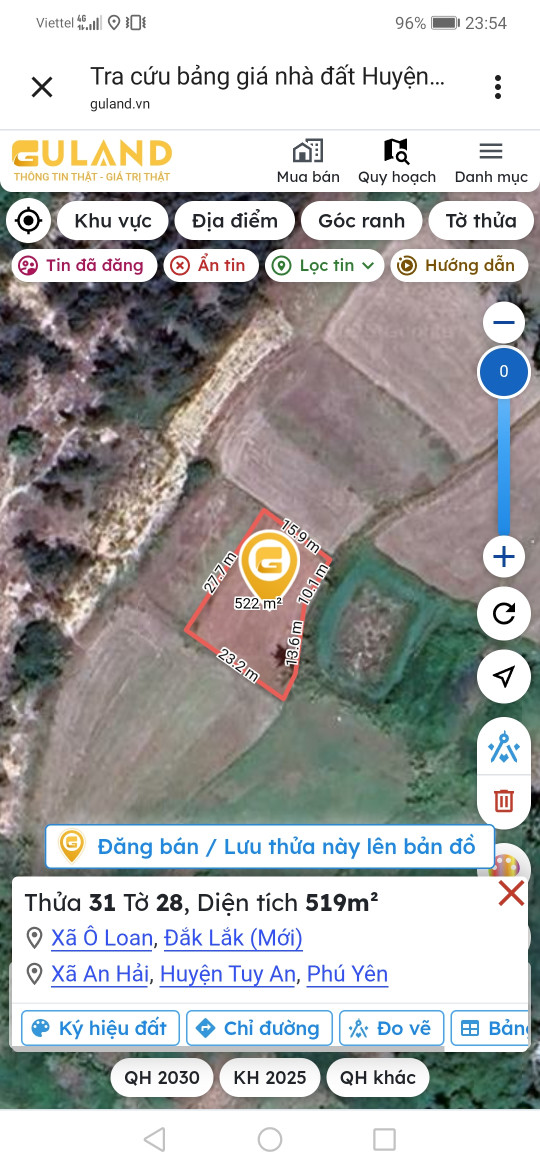 Bán đất 500m² giá 1 tỷ Xã Ô Loan