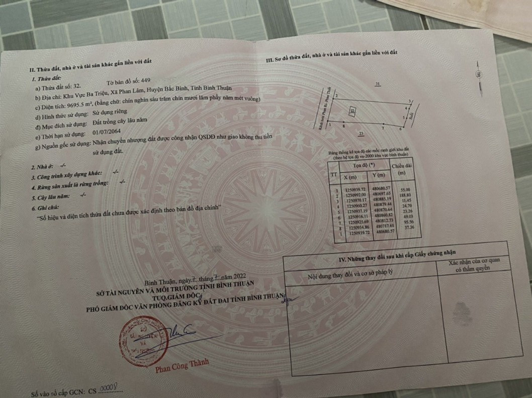 Bán đất vườn  phan lâm
