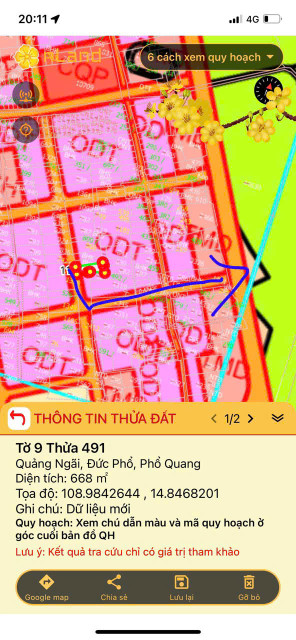 Bán đất 668m² ngang 11,2m giá 680 triệu tại Xã Phổ Quang Thị xã Đức Phổ