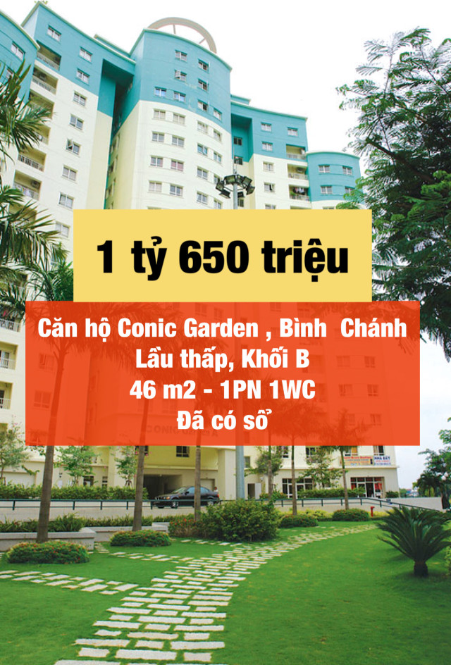 Căn hộ 1 phòng Conic Garden chỉ 1.65 tỷ