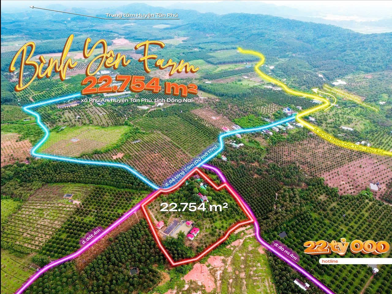 Hơn 2 héc sẵn farm nghỉ dưỡng tại Tân Phú Đồng Nai