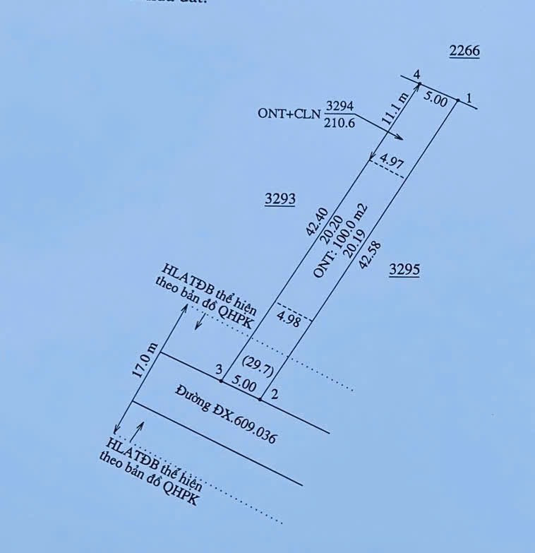 Bán đất Phú An Bến Cát 5x42, phù hợp cho người làm nhà có sân vườn rộng