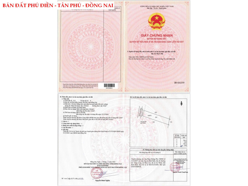 Bán 2 lô liền kề tại Phú Điền - Tân Phú - Đồng Nai