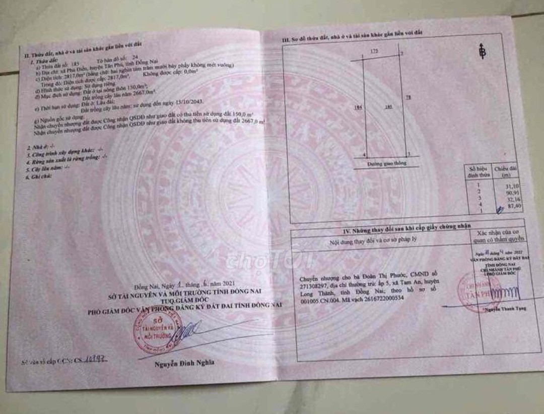 Nhà Đất Phú Điền Tân Phú Đồng Nai