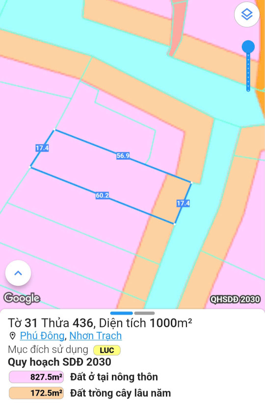 Bán đất 1001m² 3.5 tỷ tại Xã Phú Đông Huyện Nhơn Trạch