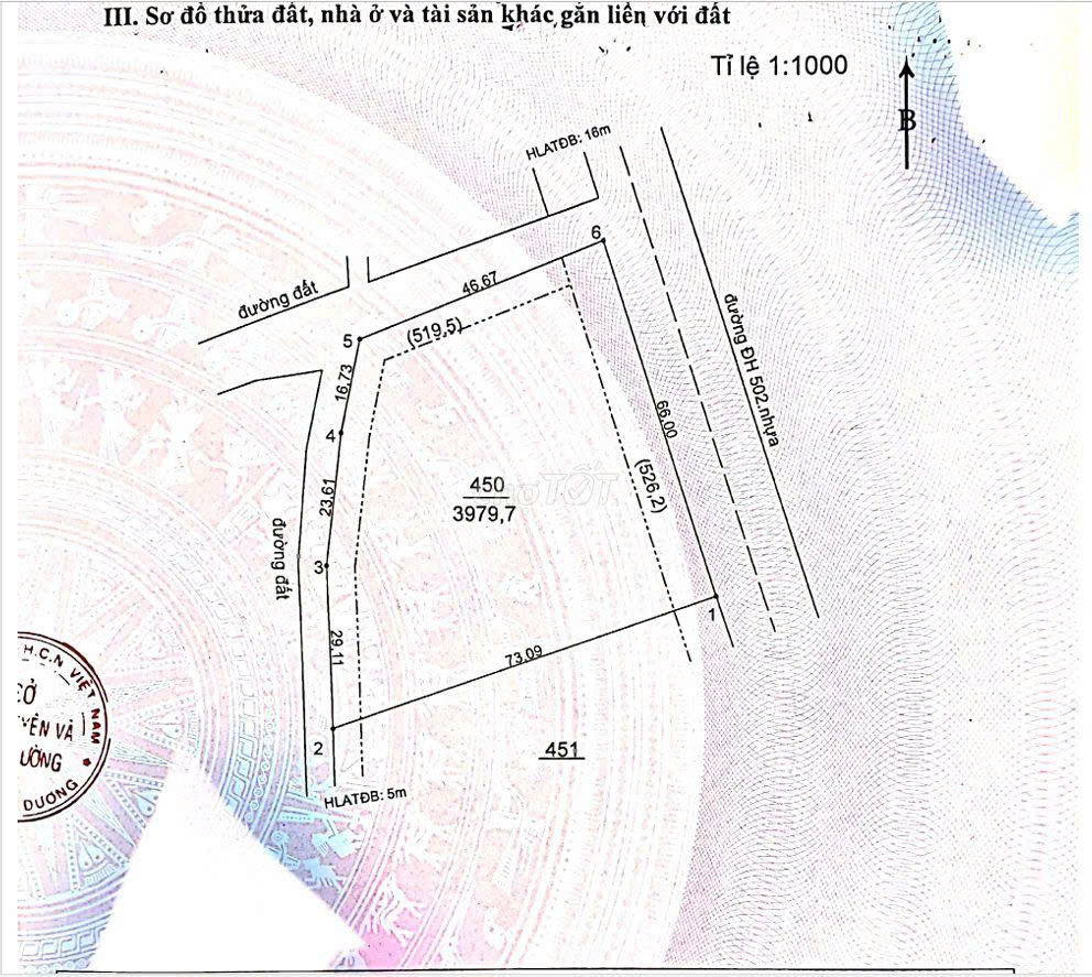 Bán đất 3979.7m² ngang 66m giá 16.75 tỷ Xã Phú Giáo