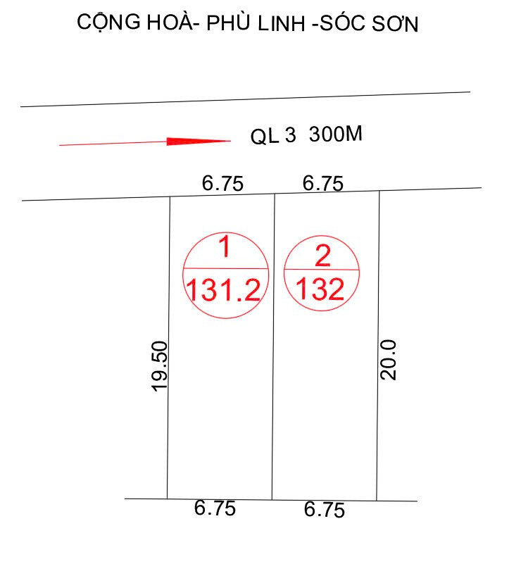 Bán đất 131m² ngang 6.75m giá 2.48 tỷ tại Xã Phù Linh Huyện Sóc Sơn