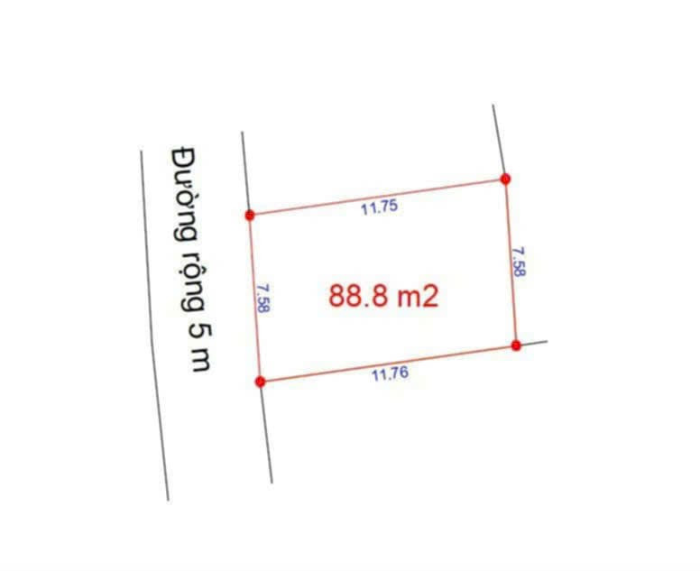 Bán đất 88.8m² ngang 7.58m giá 3.3 tỷ tại Xã Phù Lỗ Huyện Sóc Sơn