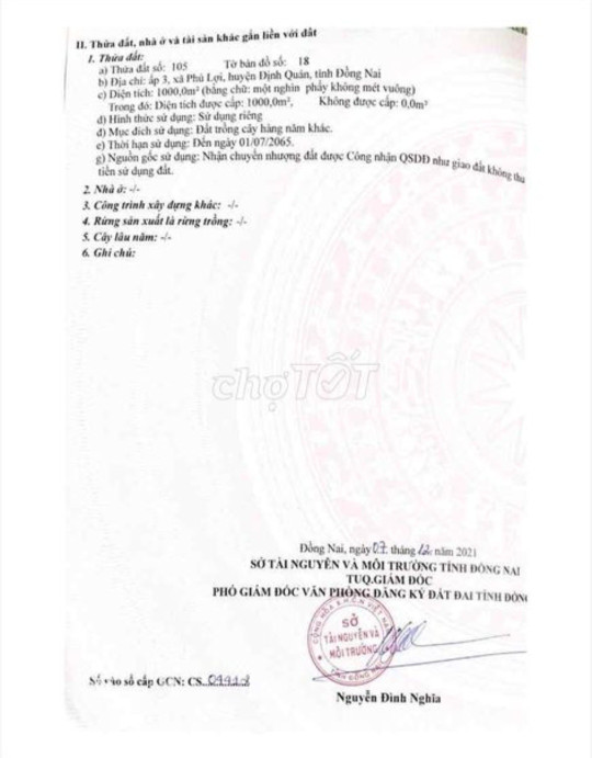 Nhà Đất Phú Lợi Định Quán Đồng Nai
