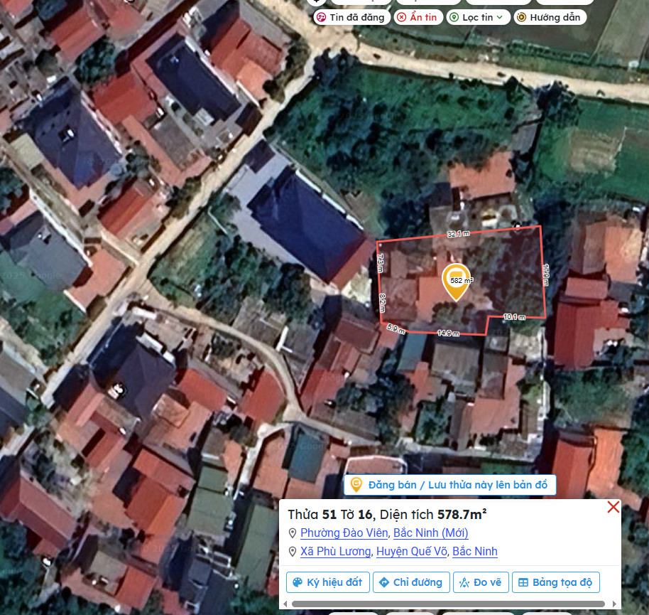 Bán đất kèm nhà -582m2  sát khu công nghiệp quế võ 3