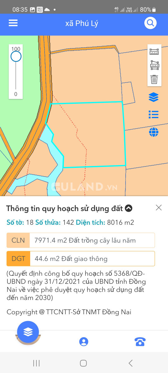 8000 m² CLN Phủ Lý, Vĩnh Cửu, Đồng Nsi