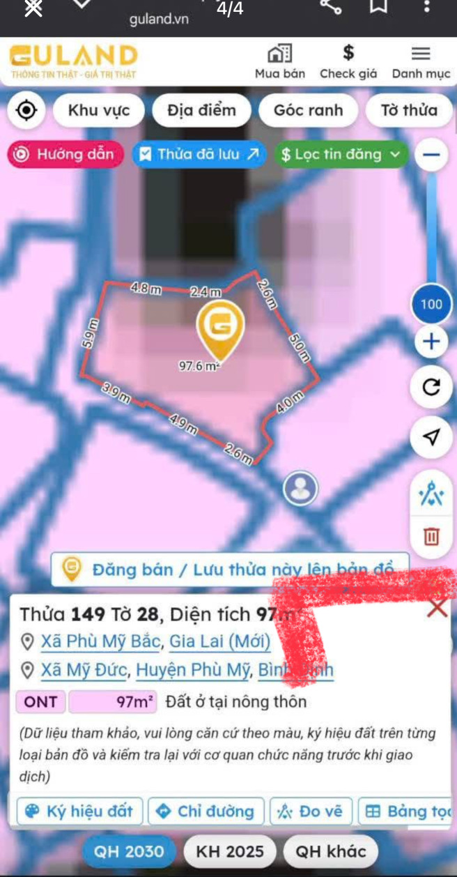 Bán nhà 97m² giá 590 triệu Xã Phù Mỹ Bắc