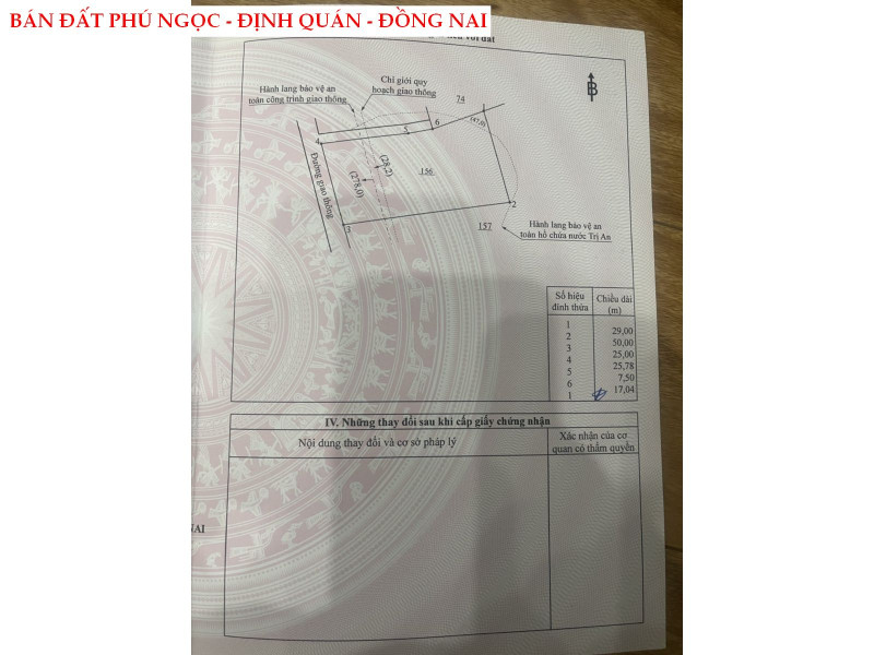 Bán đất Phú Ngọc, Định Quán, mặt tiền nhựa với 25m bám đường