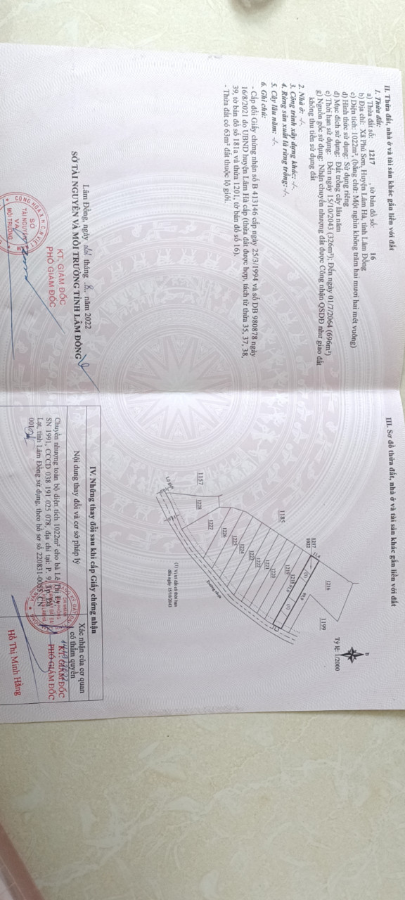 bán 11m đất mặt tiền đường nhựa xã Phú Sơn, Huyện Lâm hag