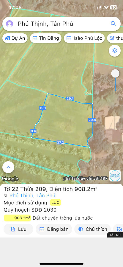 Bán đất nông nghiệp có kênh thuỷ lợi,đang cho thuê