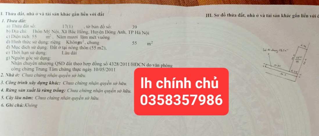 Bán đất 55m² ngang 4.45m giá 4.25 tỷ Xã Phúc Thịnh