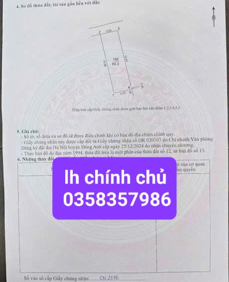 Bán đất 85m² ngang 5m giá 6.38 tỷ Xã Phúc Thịnh
