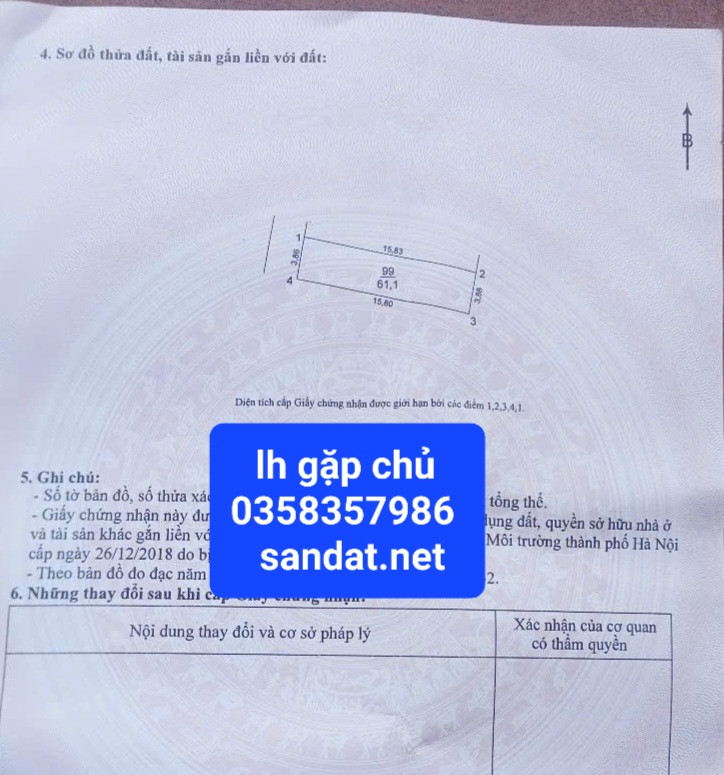 Bán đất 61m² ngang 3.9m giá 5.1 tỷ Xã Phúc Thịnh