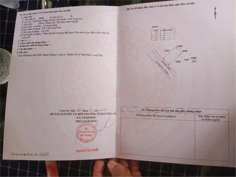 CHÍNH CHỦ CẦN BÁN GẤP LÔ ĐẤT tại Xã Phước Đông, huyện Cần Đước, tỉnh Long An