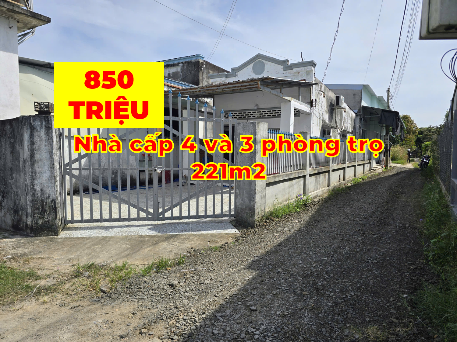 BÁN NHÀ CẤP 4 và 3 phòng TRỌ - KCN PHƯỚC ĐÔNG - CHO THUÊ 5TR/THÁNG, DT: 221m²/ GIÁ 850 TRIỆU. GỌI: 0779.066.337