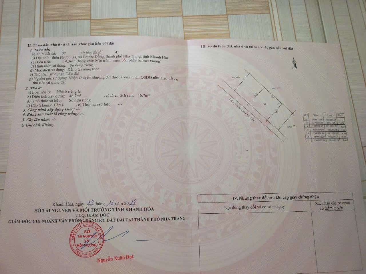 Bán đất full thổ cư hẻm Hòa Bình xã Phước Đồng Tp Nha Trang. Trên đất có nhà cấp 4. Giá rẻ