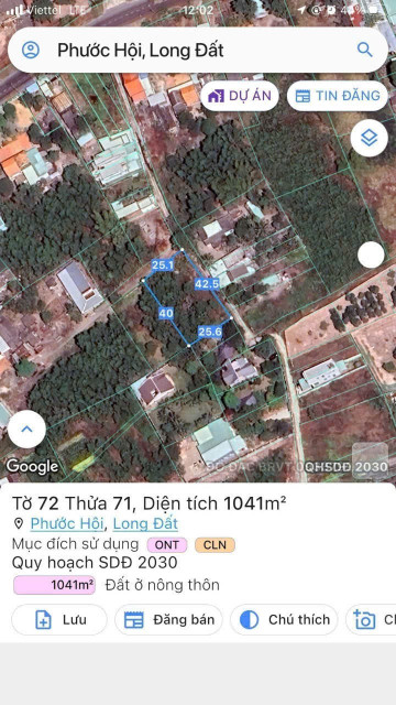 Bán đất 126,7m² ngang 5m giá 1.1 tỷ Xã Phước Hải