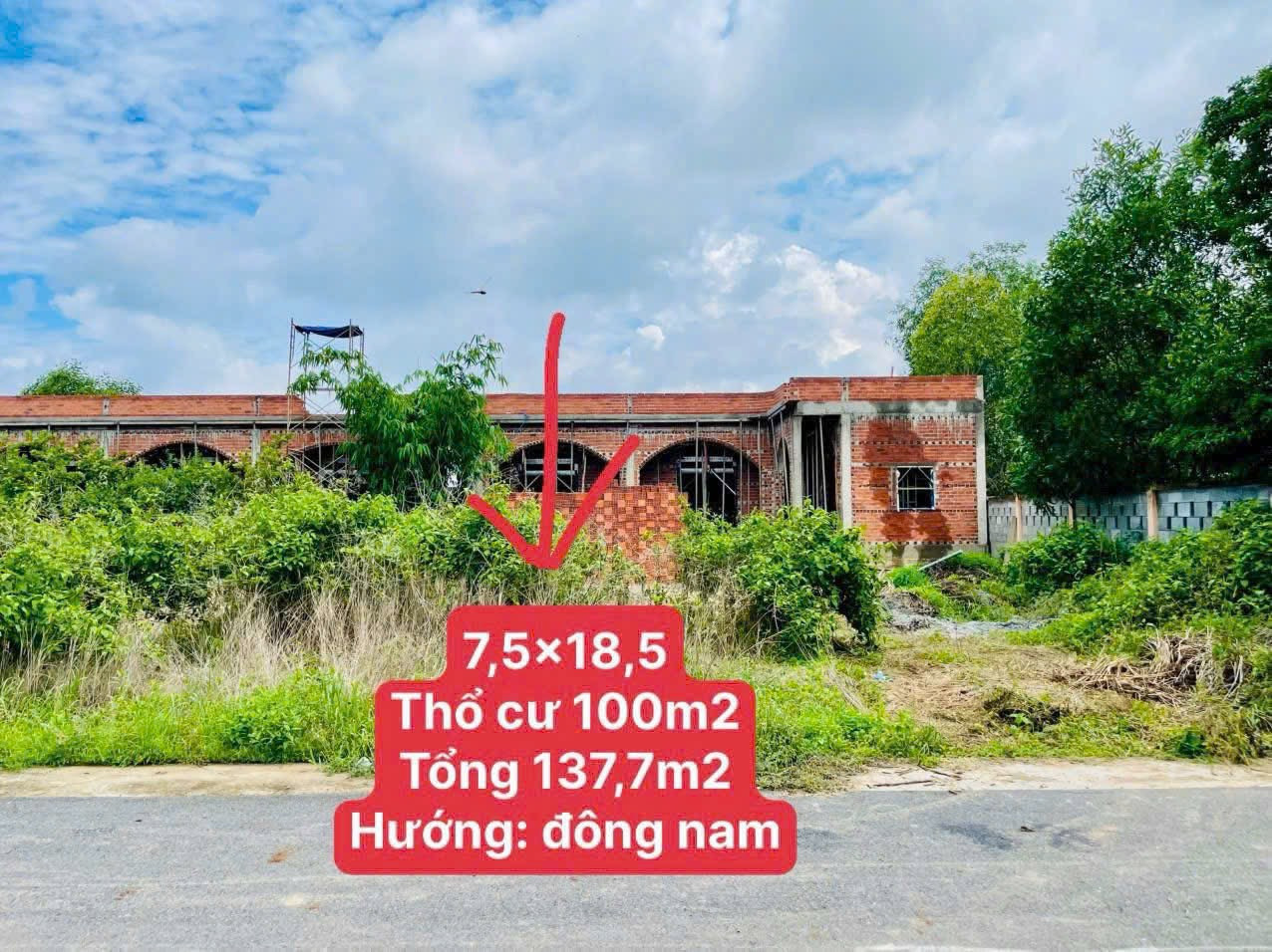 Bán đất 137,7m² ngang 7,5m giá 1.48 tỷ Xã Phước Hải